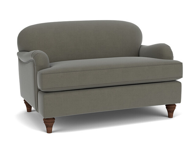 Grey Fabric Loveseat Armchair - Traditional Snuggler Cuddler Custom Arm Chair In Easy Clean Fabric - Lincoln Range - image 1