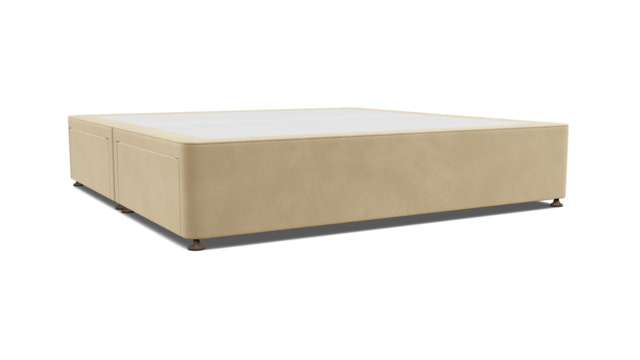 Cream Fabric Emperor Size Bed Divan - Modern Style Divan Base - Barnsley Range - image 1