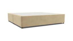 Cream Fabric Emperor Size Bed Divan - Modern Style Divan Base - Barnsley Range - thumbnail 1