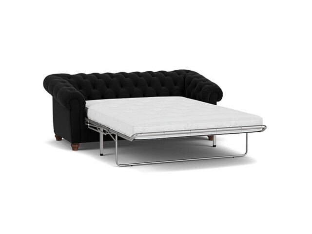 Black Velvet 3.5 Seater Sofabed - Traditional Fold Out Custom Sofa Bed In Easy Clean Velvet - Wantage Range - image 1