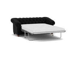 Black Velvet 3.5 Seater Sofabed - Traditional Fold Out Custom Sofa Bed In Easy Clean Velvet - Wantage Range