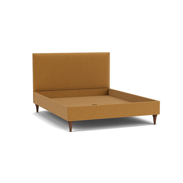Orange Velvet King Size Bed Frame - Traditional Low End With Large Headboard In Stain Resistant Velvet - Yarnmouth Range - image 1