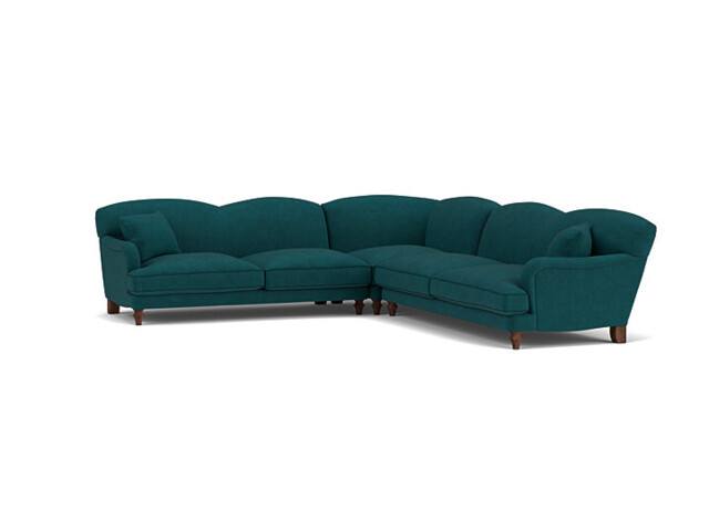 Teal 4 Seater Corner Sofa - Traditional Style Fabric Luxury Premium Corner Sofa - Evelyn Range - image 1