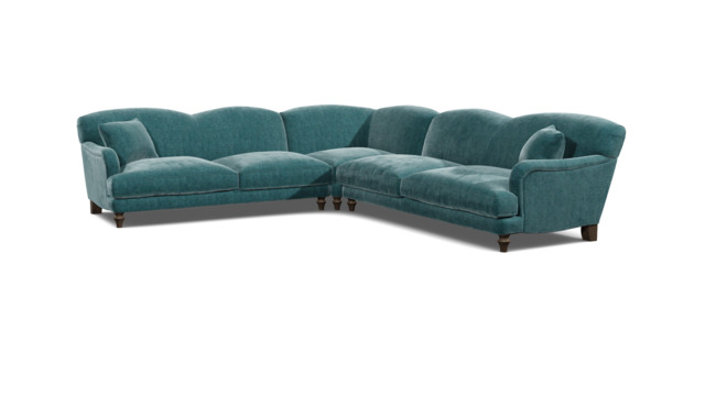 Teal 4 Seater Corner Sofa - Traditional Style Fabric Luxury Premium Corner Sofa - Evelyn Range - image 1