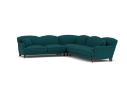 Teal 4 Seater Corner Sofa - Traditional Style Fabric Luxury Premium Corner Sofa - Evelyn Range