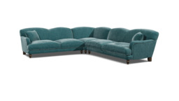 Teal 4 Seater Corner Sofa - Traditional Style Fabric Luxury Premium Corner Sofa - Evelyn Range - thumbnail 1