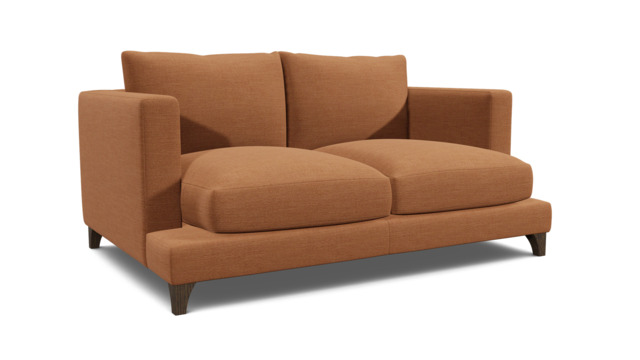 Orange Velvet 2 Seater Sofa - Modern Style Custom Sofa In Stain Resistant Velvet - Holland Range - image 1