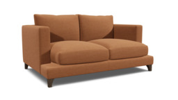Orange Velvet 2 Seater Sofa - Modern Style Custom Sofa In Stain Resistant Velvet - Holland Range