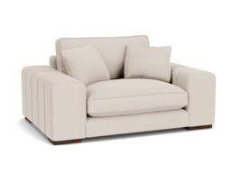 Cream Fabric Loveseat Armchair - Modern Snuggle Cuddler Custom Arm Chair - Epping Range - thumbnail 1