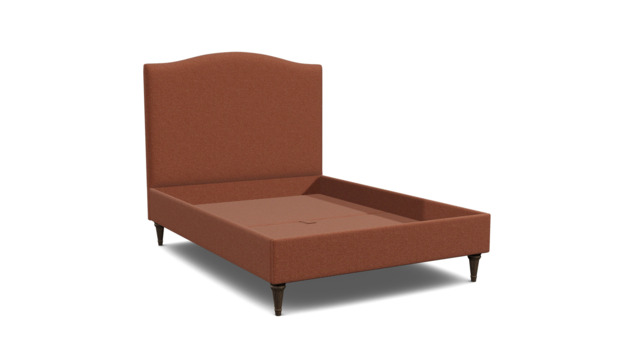 Red Velvet Double Bed Frame - Traditional Low End With Large Headboard In Easy Clean Velvet - Avebury Range - image 1