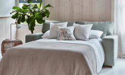 Cream Fabric 2.5 Seater Sofabed - Modern Fold Out Custom Sofa Bed - Sloane Range - thumbnail 7