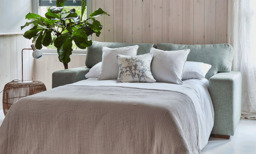 Cream Fabric 2.5 Seater Sofabed - Modern Fold Out Custom Sofa Bed - Sloane Range - thumbnail 2
