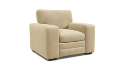 Cream Fabric Armchair - Modern Accent Custom Arm Chair - Sloane Range - thumbnail 1