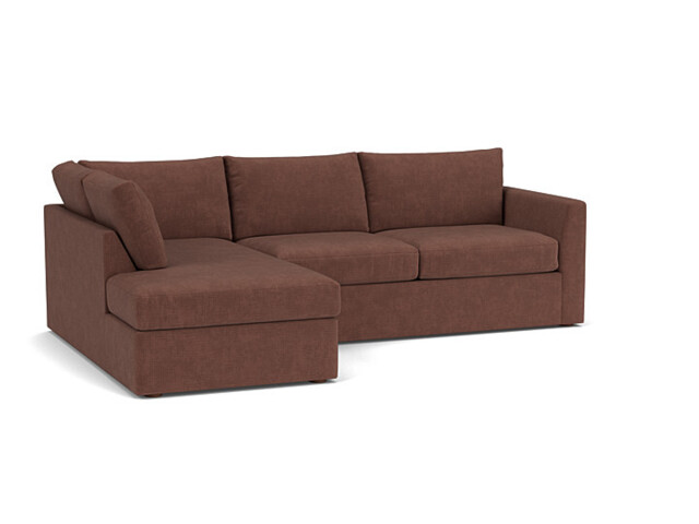 Purple Velvet 5 Seater Sofa With Chaise - Modern Style Custom Sofa In Easy Clean Velvet - Portland Range - image 1