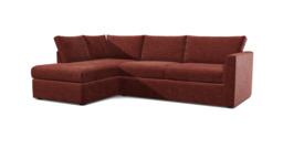 Purple Velvet 5 Seater Sofa With Chaise - Modern Style Custom Sofa In Easy Clean Velvet - Portland Range - thumbnail 1