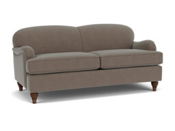 Brown Velvet 3.5 Seater Sofa - Traditional Style Custom Sofa In Easy Clean Velvet - Lincoln Range - thumbnail 1