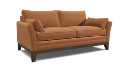 Orange Velvet 3 Seater Sofa - Modern Style Custom Sofa In Stain Resistant Velvet - Exmouth Range - thumbnail 1