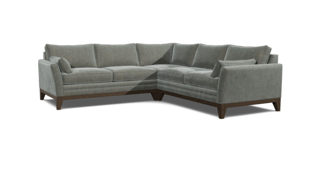 Grey 3 Seater Corner Sofa - Modern Style Fabric Luxury Premium Corner Sofa - Exmouth Range - image 1
