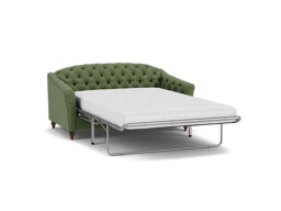 Green Linen 3 Seater Sofabed - Traditional Fold Out Custom Sofa Bed - Payton Range - thumbnail 1