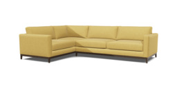 Yellow Velvet 4 Seater Corner Sofa - Modern Style Custom Sofa In Stain Resistant Velvet - Darwin Range - thumbnail 1