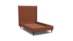 Red Velvet Double Bed Frame - Modern Style Bed With Headboard In Easy Clean Velvet - Wokingham Range