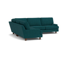 Teal Velvet 4 Seater Corner Sofa - Modern Style Custom Sofa In Stain Resistant Velvet - Whinfell Range