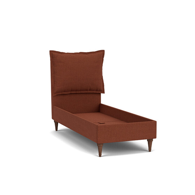 Red Velvet Single Bed Frame - Traditional Low End With Large Headboard In Easy Clean Velvet - Lyndhurst Range - image 1
