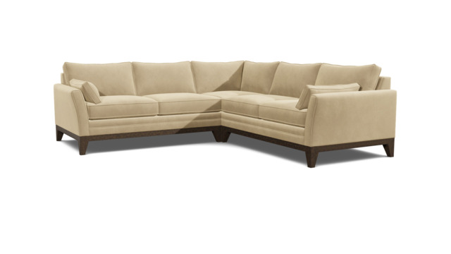 Cream 3 Seater Corner Sofa - Modern Style Fabric Luxury Premium Corner Sofa - Exmouth Range - image 1