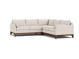 Cream 3 Seater Corner Sofa - Modern Style Fabric Luxury Premium Corner Sofa - Exmouth Range - thumbnail 1
