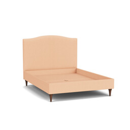 Pink Velvet King Size Bed Frame - Traditional Low End With Large Headboard In Stain Resistant Velvet - Avebury Range