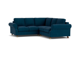 Blue 2 Seater Corner Sofa - Modern Style Fabric Luxury Premium Corner Sofa - Kendal Range