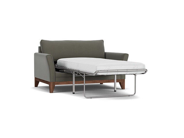 Grey Fabric Loveseat Armchair Sofabed - Modern Pull Out Chair Bed In Easy Clean Fabric - Exmouth Range - image 1