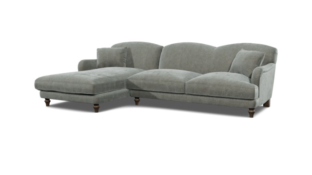 Grey 3 Seater Corner Sofa - Traditional Style Fabric Luxury Premium Corner Sofa - Evelyn Range - image 1