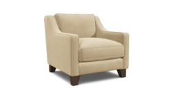 Cream Fabric Armchair - Modern Accent Custom Arm Chair - Banbury Range