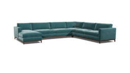 Darwin Serene U-Shape Corner Sofa - Teal - Darlings of Chelsea - thumbnail 1