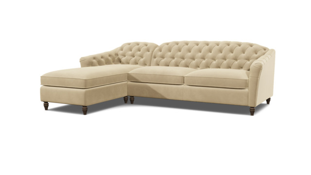 Sophisticated Payton Cream 3 Seater Versatile Chaise Sofa Bed, Deep Button Detailing and Customisable - Darlings of Chelsea - image 1