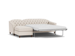 Sophisticated Payton Cream 3 Seater Versatile Chaise Sofa Bed, Deep Button Detailing and Customisable - Darlings of Chelsea - thumbnail 1