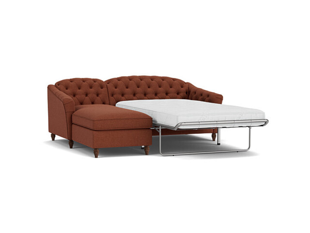 Sophisticated Payton Red 2 Seater Versatile Chaise Sofa Bed, Deep Button Detailing and Customisable - Darlings of Chelsea - image 1