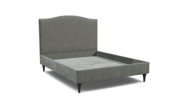 Grey Fabric King Size Bed Frame - Traditional Low End With Large Headboard In Easy Clean Fabric - Avebury Range - image 1