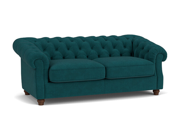 Teal Velvet 3.5 Seater Sofa - Traditional Chesterfield Style Custom Sofa In Stain Resistant Velvet - Wantage Range - image 1