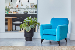Red Velvet Armchair - Modern Accent Custom Arm Chair In Easy Clean Velvet - Warwick Range - thumbnail 3