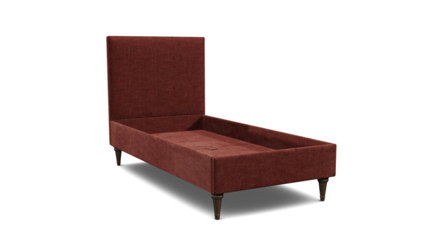 Purple Velvet Single Bed Frame - Traditional Low End With Large Headboard In Easy Clean Velvet - Yarnmouth Range - image 1