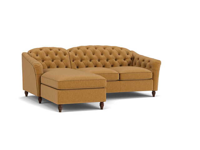 Orange 2 Seater Corner Sofa - Traditional Chesterfield Style Fabric Luxury Premium Corner Sofa - Payton Range - image 1