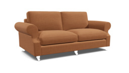 Orange Velvet 4 Seater Sofa - Traditional Style Custom Sofa In Stain Resistant Velvet - Kendal Range - thumbnail 1