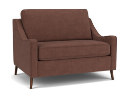 Purple Velvet Loveseat Armchair - Modern Snuggle Cuddler Custom Arm Chair In Easy Clean Velvet - Weymouth Range