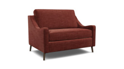 Purple Velvet Loveseat Armchair - Modern Snuggle Cuddler Custom Arm Chair In Easy Clean Velvet - Weymouth Range