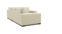 White Chenille 3 Seater Left Corner Sofa - Modern Style Custom Sofa In Stain Resistant Chenille - Ashdown Range - thumbnail 1