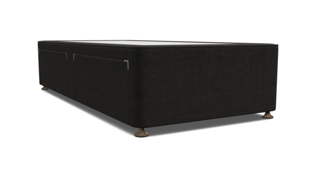 Black Velvet Single Bed Divan - Modern Style Divan Base In Easy Clean Velvet - Barnsley Range - image 1