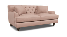Pink Velvet 2 Seater Sofa - Traditional Button Back Custom Sofa In Stain Resistant Velvet - Charnwood Range