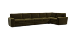 Green Linen 6X1.5 Seater Corner Sofa - Modern Style Custom Sofa - Sloane Range - thumbnail 1